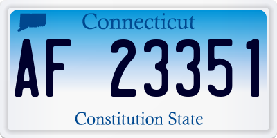 CT license plate AF23351