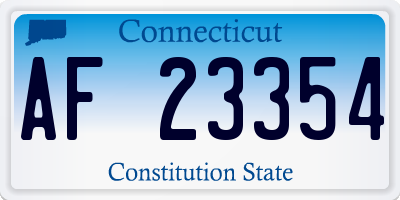 CT license plate AF23354