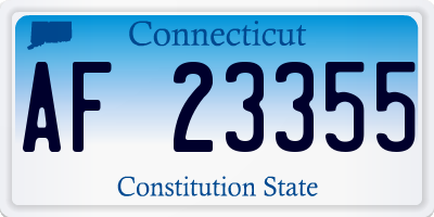 CT license plate AF23355