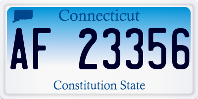 CT license plate AF23356