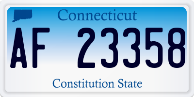 CT license plate AF23358