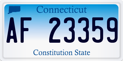 CT license plate AF23359