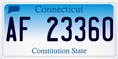 CT license plate AF23360