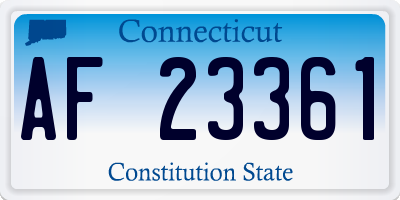 CT license plate AF23361