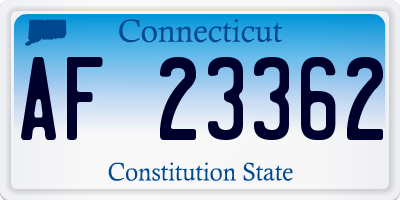 CT license plate AF23362