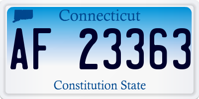 CT license plate AF23363