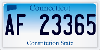 CT license plate AF23365
