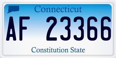 CT license plate AF23366