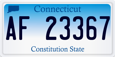 CT license plate AF23367