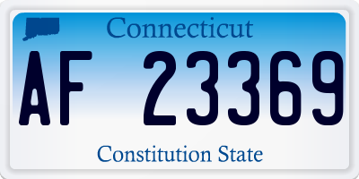 CT license plate AF23369