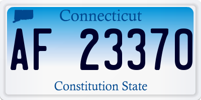 CT license plate AF23370