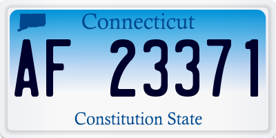 CT license plate AF23371