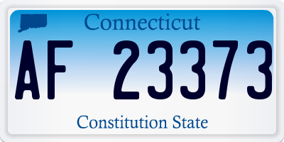CT license plate AF23373