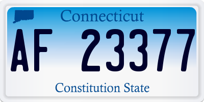 CT license plate AF23377