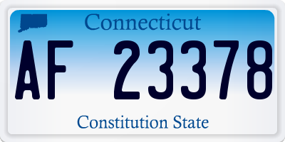 CT license plate AF23378