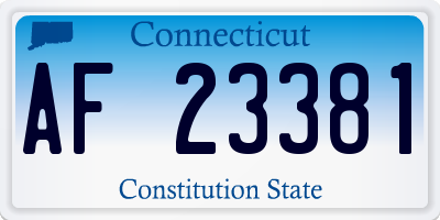 CT license plate AF23381