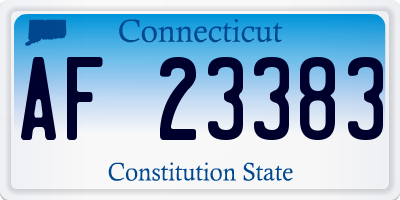 CT license plate AF23383