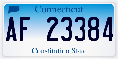 CT license plate AF23384