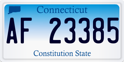 CT license plate AF23385