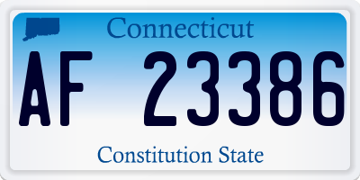 CT license plate AF23386