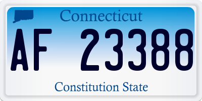 CT license plate AF23388