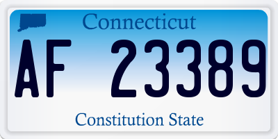 CT license plate AF23389