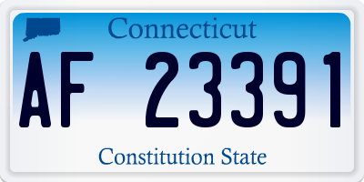 CT license plate AF23391