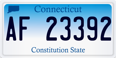 CT license plate AF23392