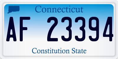 CT license plate AF23394