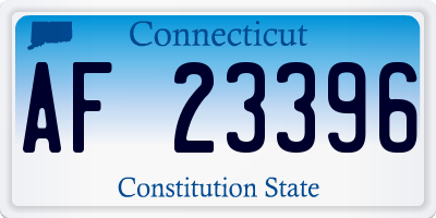 CT license plate AF23396