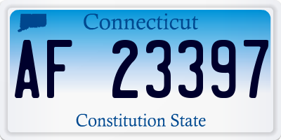 CT license plate AF23397