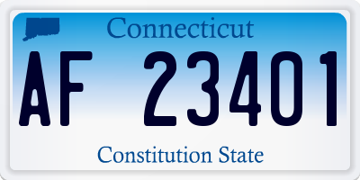 CT license plate AF23401