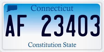 CT license plate AF23403