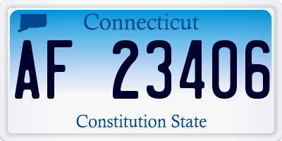 CT license plate AF23406