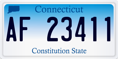 CT license plate AF23411