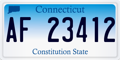 CT license plate AF23412