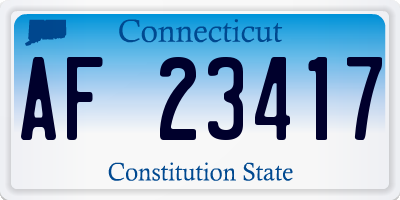 CT license plate AF23417