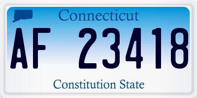 CT license plate AF23418