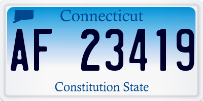 CT license plate AF23419