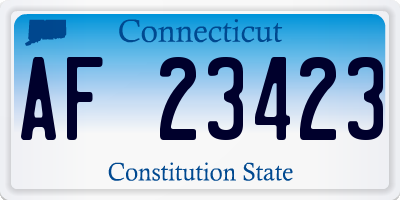 CT license plate AF23423