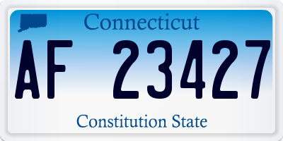 CT license plate AF23427