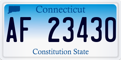 CT license plate AF23430