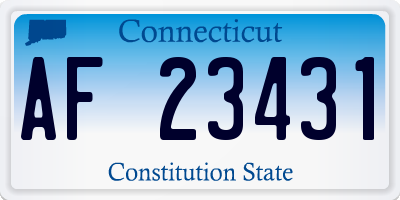 CT license plate AF23431
