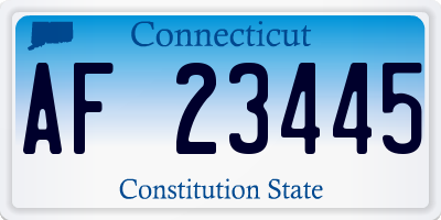 CT license plate AF23445