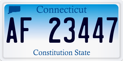 CT license plate AF23447