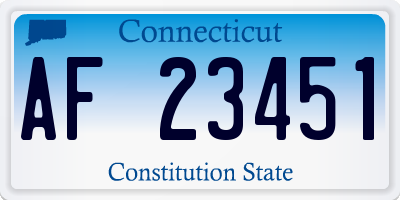 CT license plate AF23451