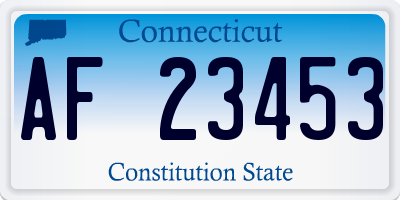 CT license plate AF23453