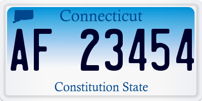 CT license plate AF23454