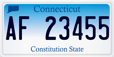 CT license plate AF23455