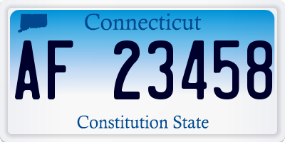 CT license plate AF23458